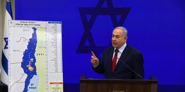 Netanyahu vowed Tuesday to begin annexing West Bank settlements if he wins national elections next week.