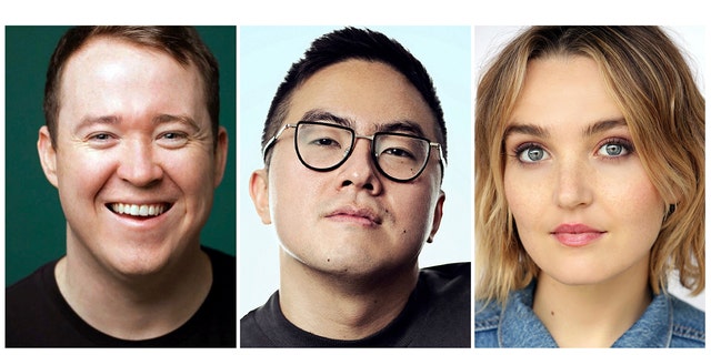 The newest cast members of "Saturday Night Live" are, from left, Shane Gillis, Bowen Yang and Chloe Fineman. (Associated Press)