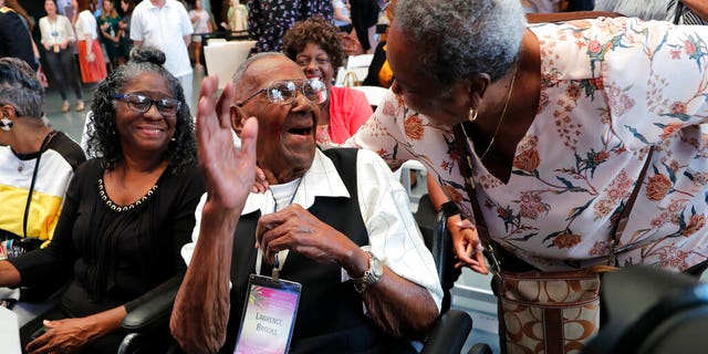 Westlake Legal Group AP19255602831331 Oldest living American WWII veteran celebrates 110th birthday Nicole Darrah fox-news/us/us-regions/southeast/louisiana fox-news/us/personal-freedoms/proud-american fox-news/us/military/veterans fox-news/us/military/army fox-news/us/military fox-news/topic/world-war-two fox-news/special/occasions/birthday fox news fnc/us fnc article 1a6552a8-e5ad-5fd3-a1d9-86639bf99f46