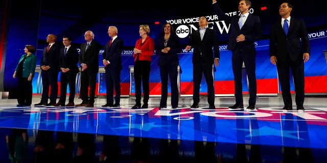 The Democrats' presidential primary debate on the campus of Texas Southern University in Houston on Sept. 12. (AP Photo/Eric Gay, File)