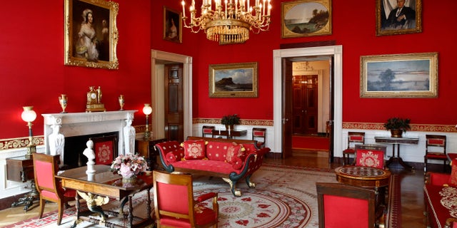 Sunlight streaming into the Red Room had left wall fabric "so faded it was almost pink," said Stewart McLaurin, president of the White House Historical Association.