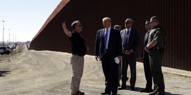 President Donald Trump visits a section of the Southern Border Wall Wednesday, September 18, 2019, in Otay Mesa, Calif. (Associated Press)