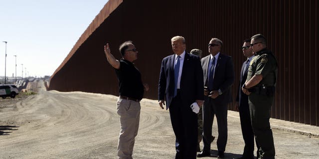 President Donald Trump visits a section of the Southern Border Wall Wednesday, September 18, 2019, in Otay Mesa, Calif. (Associated Press)