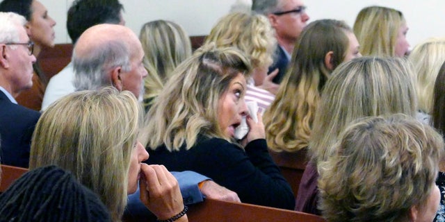 People wipe tears while they listen as Trystan Andrew Terrell is sentenced. (John D. Simmons/The Charlotte Observer via AP)