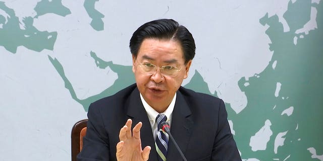 Taiwan's Foreign Minister Joseph Wu explains that Kiribati has officially notified his government that they were severing diplomatic ties with the island, Friday, Sept. 20, 2019, in Taipei, Taiwan. Kiribati's severing of ties with Taiwan is the second such loss for the diplomatically isolated island in less than a week. 