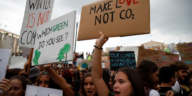 Calls for humans to stop having children, go extinct grow in media circles: ‘To breed or not to breed?’ 3 Climate protesters demonstrate in Athens, Friday, Sept. 20, 2019. Protesters around the world joined rallies on Friday as a day of worldwide demonstrations calling for action against climate change began ahead of a U.N. summit in New York. (AP Photo/Thanassis Stavrakis)