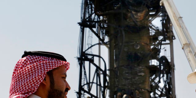 Saudi officials brought journalists Friday to see the damage done in an attack the U.S. alleges Iran carried out.
