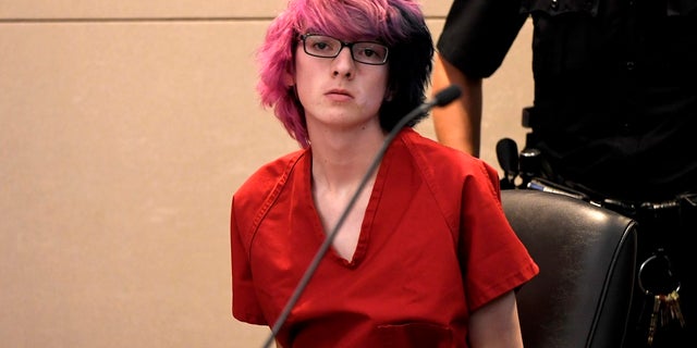 Devon Erickson making a court appearance at the Douglas County Courthouse in Castle Rock, Colo., this past May. (Joe Amon/The Denver Post via AP, Pool, File)