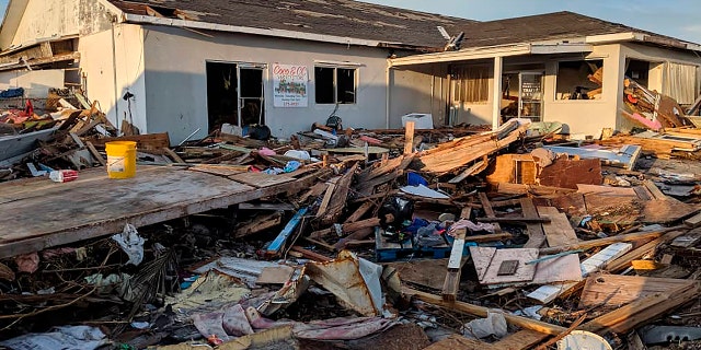 Debris blankets the landscape in the aftermath of Hurricane Dorian in Marsh Harbor, Abaco, Bahamas, Thursday, The storm’s devastation has come into sharper focus as the death toll climbed to 20 and many people emerged from shelters to check on their homes.