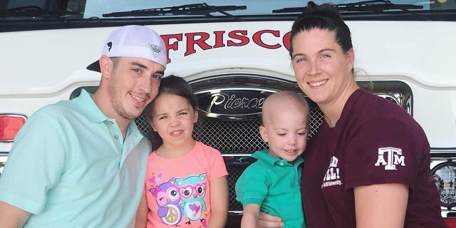 Burge said her son went from being a lively, energetic playmate for Aubrey to a sleepy boy who had to relearn how to walk following his month-long hospital stay.