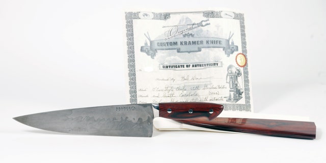 Bourdain's custom Bob Kramer steel and meteorite chef’s knife is expected to fetch between $4,000 and $6,000.