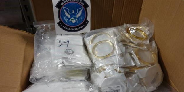In a three-month time frame, Louisville CBP officers at the Express Consignment Operations (ECO) hub in Louisville have seized multiple shipments of counterfeit jewelry, potentially worth millions if sold as the real thing. (Customs and Border Protection)