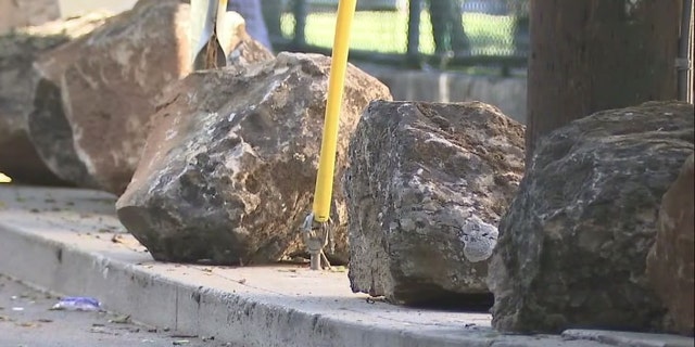 A group of neighbors in San Francisco had two dozen boulders placed along a residential road to deter people from camping out. They have since been removed.