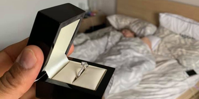 Okoro uploaded the images of him secretly proposing to his girlfriend without her knowledge on Facebook in an album titled "How I proposed to Cally."