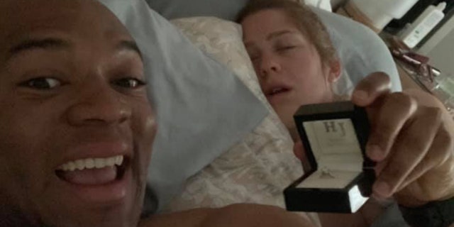 Edi Okoro was confident that his girlfriend Cally Read would say yes if she caught him with the ring.