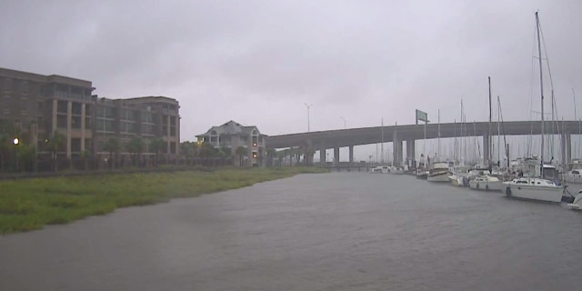 Flooding was reported in Charleston, S.C. early Thursday as Hurricane Dorian neared the area.