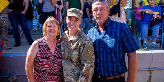 Maneuver Center of Excellence leaders, family and friends of Ranger Class 18-19 attended graduation on Aug. 30. (U.S. Army photo by Patrick Albright, Maneuver Center of Excellence, Fort Benning Public Affairs)