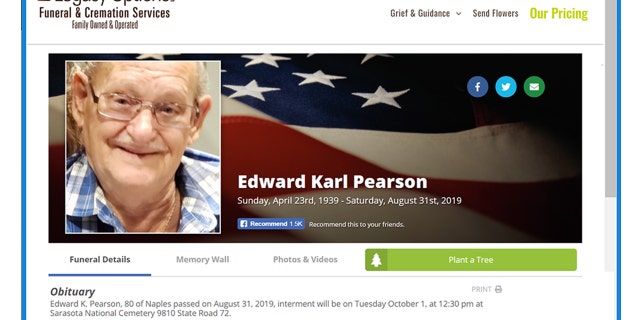 Edward Pearson is a U.S. Army veteran who died Aug. 31.