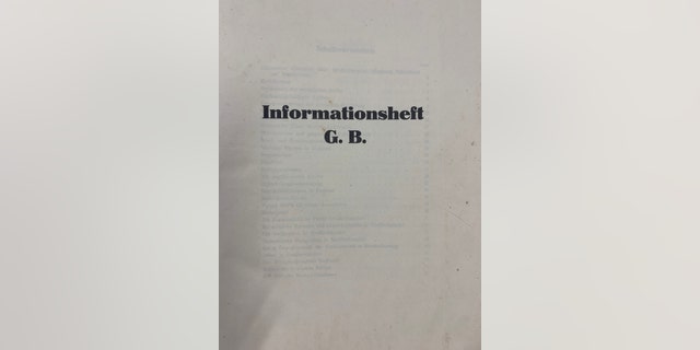 "Informationsheft (Information booklet) G.B 106" was prepared for the Gestapo to be distributed to invasion forces. (Henry Aldridge and Son)