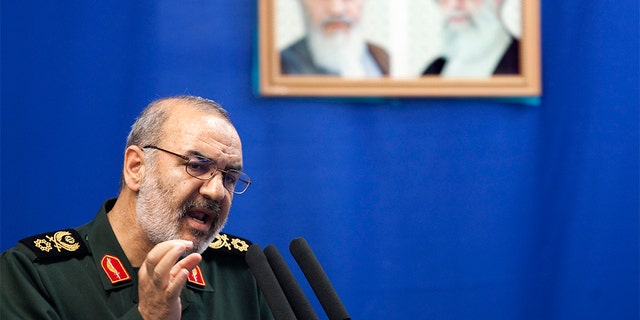 Hossein Salami, deputy head of Iran's Revolutionary Guard Corps, speaking during Tehran's Friday prayers. 