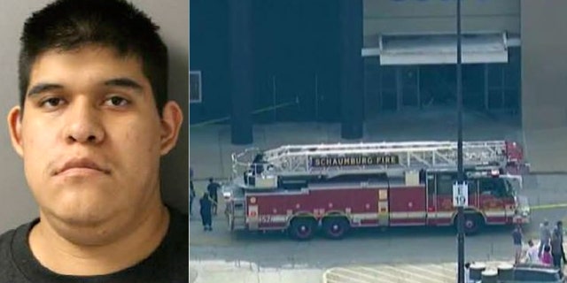 This Friday, Sept. 27, 2019 photo from the Schaumburg, Illinois, Police Department shows Javier Garcia of Palatine, Illinois. Garcia, accused of driving an SUV through a suburban Chicago shopping mall on Sept. 20, has been charged with terrorism.
