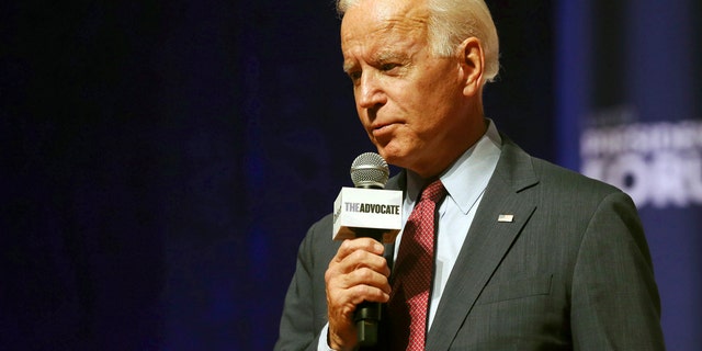 Democratic presidential candidate Joe Biden speaks at an LGBTQ Presidential Forum in the Sinclair Auditorium on the Coe College campus in Cedar Rapids, Iowa, Friday, Sept. 20, 2019. (Rebecca F. Miller/The Gazette via AP)