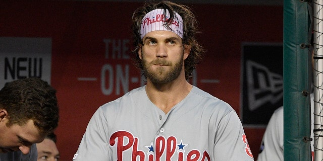 Philadelphia Phillies' Bryce Harper had the most lucrative contract in MLB history for about a month. (AP Photo/Nick Wass)
