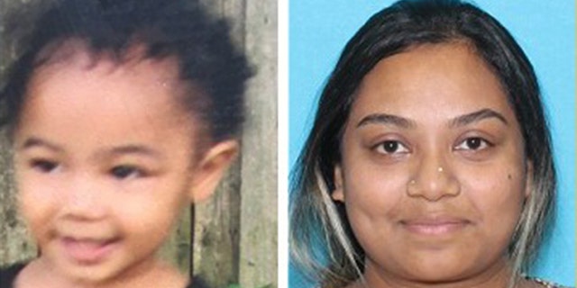 Nalani Johnson, 2, was reportedly abducted by Sharena Nancy (right) on Saturday, according to the Pennsylvania State Police.