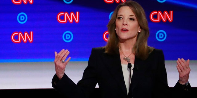 Author Marianne Williamson speaks on the first night of the second 2020 Democratic U.S. presidential debate in Detroit, Michigan, U.S., July 30, 2019. REUTERS/Lucas Jackson - 