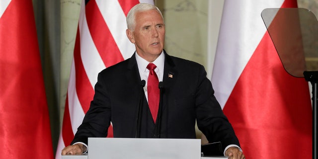U.S. Vice President Mike Pence speaks during a press conference in Warsaw, Poland September 2, 2019. Slawomir Kaminski/Agencja Gazeta via REUTERS