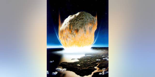 Artistic interpretation of the impact of the asteroid