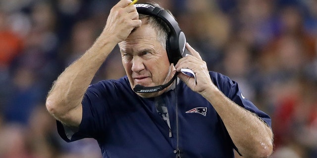 New England Patriots head coach Bill Belichick watches the sideline in the first half of an NFL pre-season game against the New York Giants on Thursday, August 29th. 2019, Foxborough, Massachusetts (AP Photo / Elise Amendola).