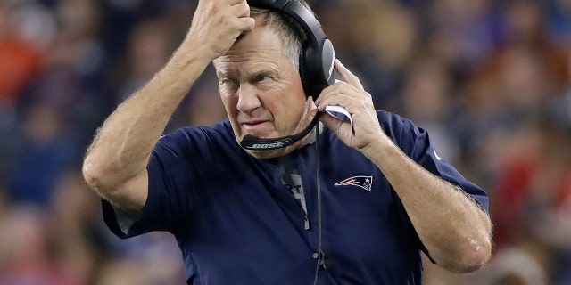 New England Patriots head coach Bill Belichick watches from the sideline in the first half of an NFL preseason football game against the New York Giants, Thursday, Aug. 29, 2019, in Foxborough, Mass. (AP Photo/Elise Amendola)