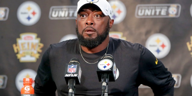 In this Aug. 9, 2019, file photo, Pittsburgh Steelers head coach Mike Tomlin arrives for a news conference after an NFL preseason football game against the Tampa Bay Buccaneers in Pittsburgh. (AP Photo/Keith Srakocic, File)