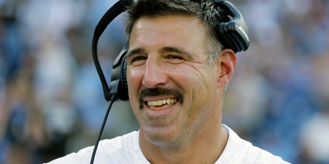In this Aug. 17, 2019, file photo, Tennessee Titans head coach Mike Vrabel watches from the sideline in the first half of a preseason NFL football game against the New England Patriots in Nashville, Tenn. (AP Photo/James Kenney, File)
