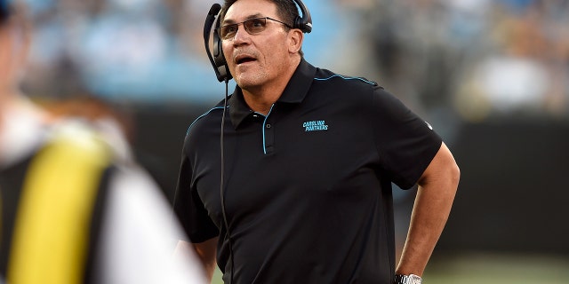Ron Rivera compiled a 76-63-1 record over eight-plus seasons with Carolina. (AP Photo/Mike McCarn)