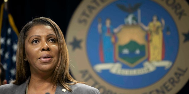 In this June 11, 2019 file photo, New York Attorney General Letitia James speaks during a news conference in New York. James' office said that she will "make a major national announcement" Thursday.