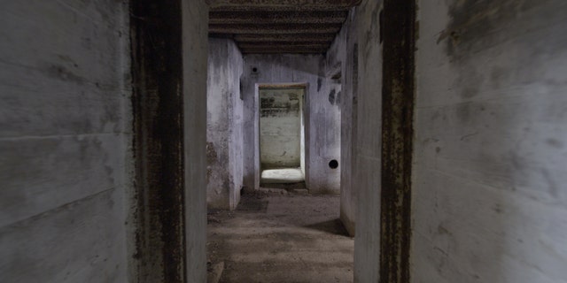 The interior of a Maisy Batteries bunker.