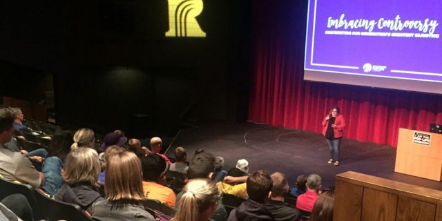 A photo taken of the pro-life event at a Rochester, Minn. community college before being evacuated due to a bomb scare.