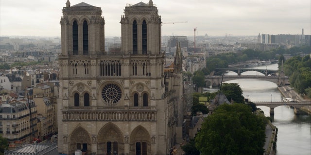 An aerial view of Notre Dame (Science Channel)