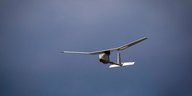 A U.S. Army RQ-11 Raven B flies at the New Jersey Army National Guard's unmanned aerial system Raven operator’s course at Joint Base McGuire-Dix-Lakehurst, N.J. (New Jersey National Guard photo by Mark C. Olsen)