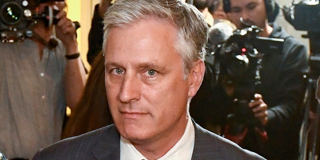 FILE - In this July 30, 2019, file photo, Robert O'Brien, U.S. Special Envoy Ambassador, arrives at the district court where U.S. rapper A$AP Rocky is to appear on charges of assault, in Stockholm, Sweden. President Donald Trump says he plans to name O'Brien to be his new national security adviser. (Erik Simander/TT via AP)