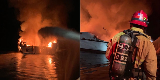 A tweet from VCFD said they responded to boat fire off the north side of Santa Cruz Island at approximately 3:28 a.m.
