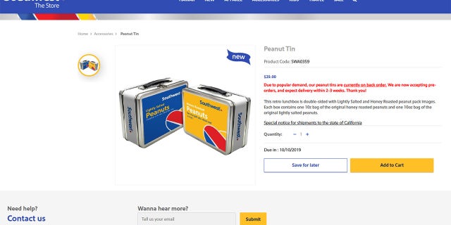 The nuts come in a two-sided "peanut lunchbox" that currently sells for $29.