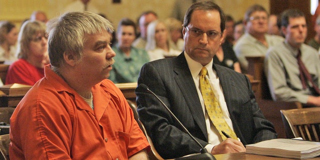 of his conviction as his lawyer Jerome Buting listens at the Manitowoc County Courthouse in Manitowoc, Wis.