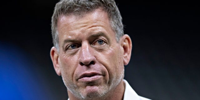 Troy Aikman on the field before a game between the Los Angeles Rams and the New Orleans Saints at Mercedes-Benz Superdome on November 4, 2018 in New Orleans, Louisiana. The Saints defeated the Rams 45-35. (Photo by Wesley Hitt/Getty Images)