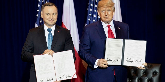 Westlake Legal Group Trump-Duda-1 Trump, Duda sign agreement to send 1,000 more US troops to Poland Melissa Leon fox-news/world/world-regions/europe fox-news/us/military fox-news/person/donald-trump fox news fnc/us fnc eae8e773-04f3-5145-8dd2-3e2158ea6b3c article
