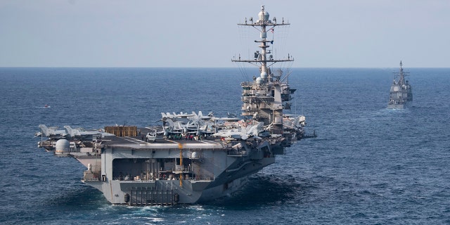 The Nimitz-class aircraft carrier USS Harry S. Truman, front - file photo.