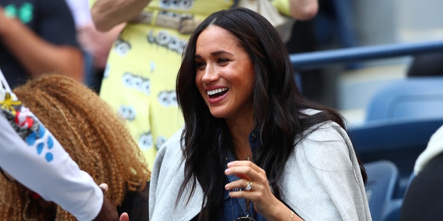 Meghan, Duchess of Sussex, attends the final match of the women's singles between Serena Williams of the United States and Bianca Andreescu of Canada on the thirteenth day of the US Open 2019 at the USTA National Tennis Center Billie Jean King.