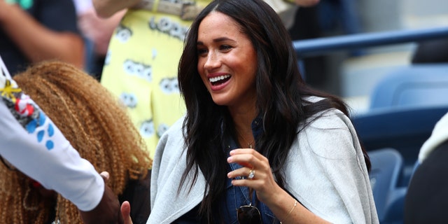 Meghan, Duchess of Sussex, attends the final match of the women's singles between Serena Williams of the United States and Bianca Andreescu of Canada on the thirteenth day of the US Open 2019 at the USTA National Tennis Center Billie Jean King.